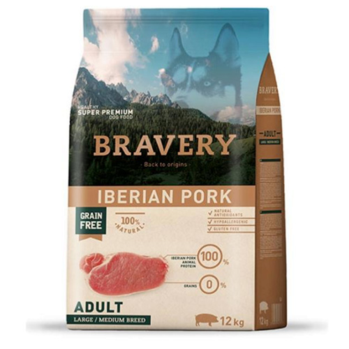 BRAVERY IBE PORK ADULT LARG/MED 12K