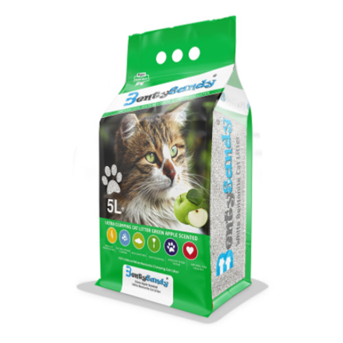 LITIERE BENTYSANDY 5L POMME VERTE1 CARTON = 4 UNITÉS