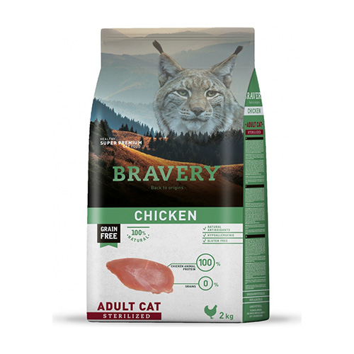 BRAVERY CAT ADULT STERILISÉ CHICKEN 2KG