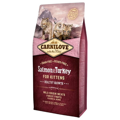 CARNILOVE CAT KITTEN 2KG Salmon & Turkey  Sans Céréales