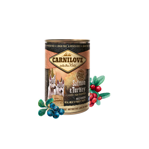 CARNILOVE SALMON&TURKEY PUPPY 400GR (CANS) WILD MEAT SANS CEREALES