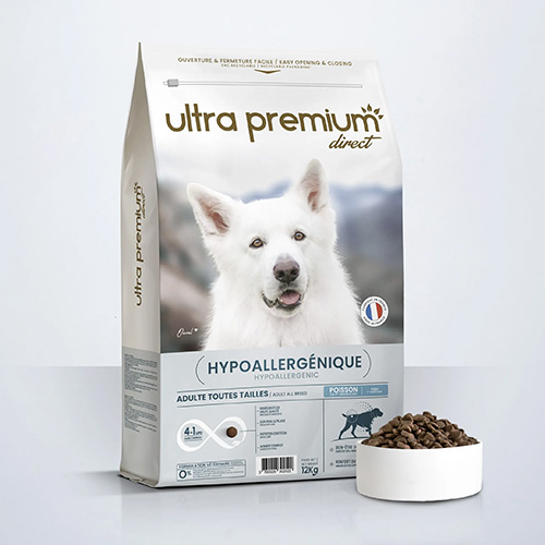 ULTRA PREMIUM CHIEN ADULT TOUT TAILLE HYPOALLERGÉNIQUE POISSON 12KG