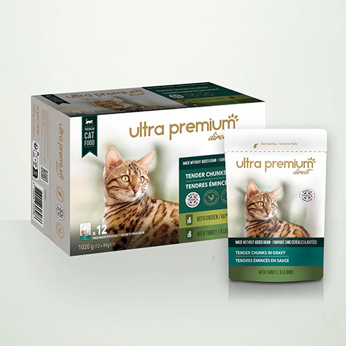 ULTRA PREMIUM POULET & DINDE - TENDRES ÉMINCÉS EN SAUCE POUR CHAT ADULTE - 12 SACHETS FRAÎCHEURS