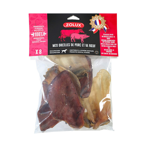 MIX OREILLE DE PORC / BOEUF ZOLUX X8
