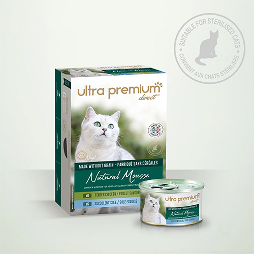 ULTRA PREMIUM NATURAL MOUSSE POULET ET SOLE - 12 BOÎTES