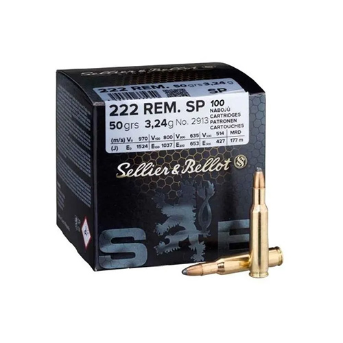 CARTOUCHE 222 SELLIER  &BELLOT FMJ 50G/100