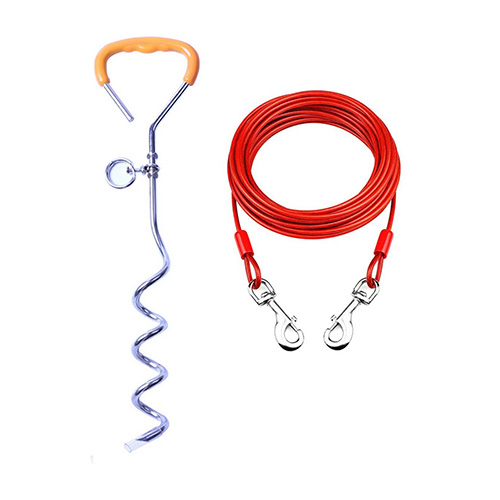 PIQUET 45CM + CABLE ATTACHE 5MM X 5