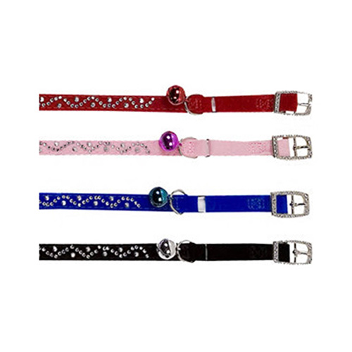 COLLIER CHAT VELOUR DIAMANTS