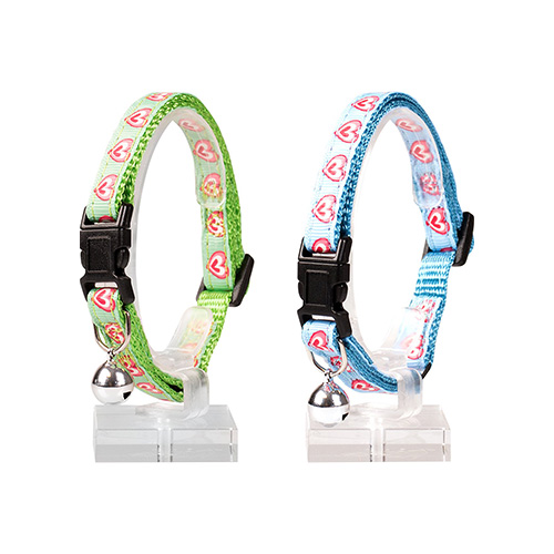 COLLIER CHATS COEURS NYLON