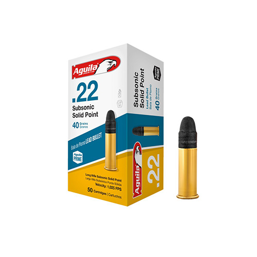 CARTOUCHE 22 LR AGUILLA SUBSONIC SOLID POINT