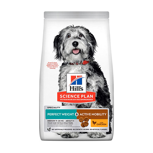 HILL'S SP PERFECT WEIGHT & ACTIVE MOBILITY CHIEN ADULT MEDIUM POULET 12KG