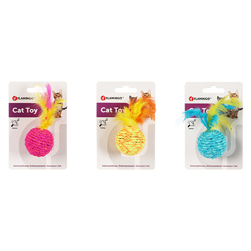 JOUET CHAT SHUKA BALLE PLUME 1PC